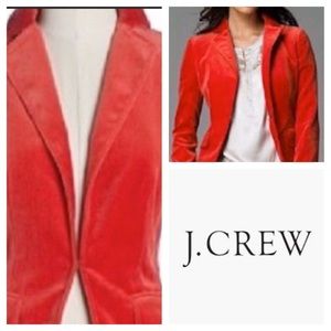 J Crew Ecole Velvet Blazer in burnt orange size 2